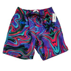 2(X)ist Mens Catalina 16" Quick-Dry Swirl Print Swim Trunks Shorts Multicolor L